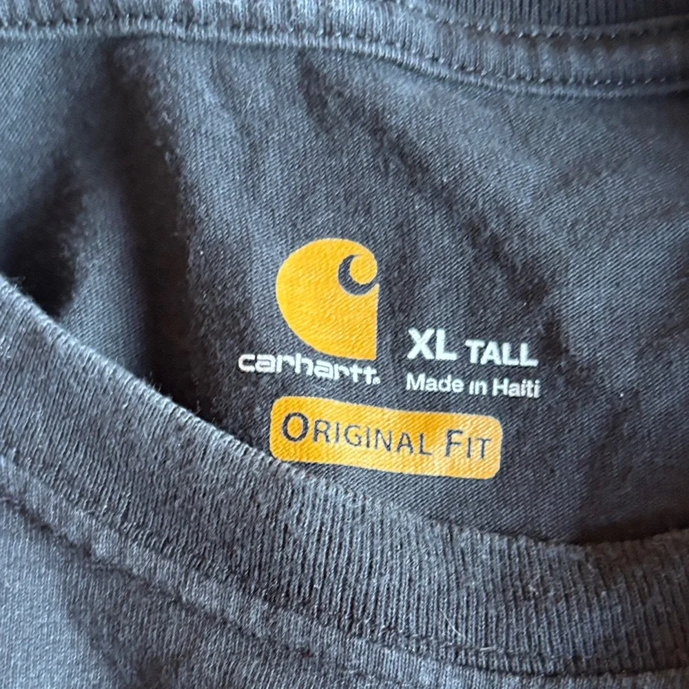 Carhartt Black White  Long Sleeve Crew Neck Original Fit Tee Shirt Size XL‎ Tall